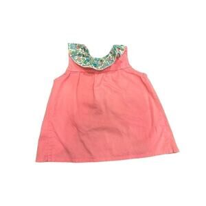 Handmade by Jenn Girls 2T Pink and Floral Sleeveless Dress